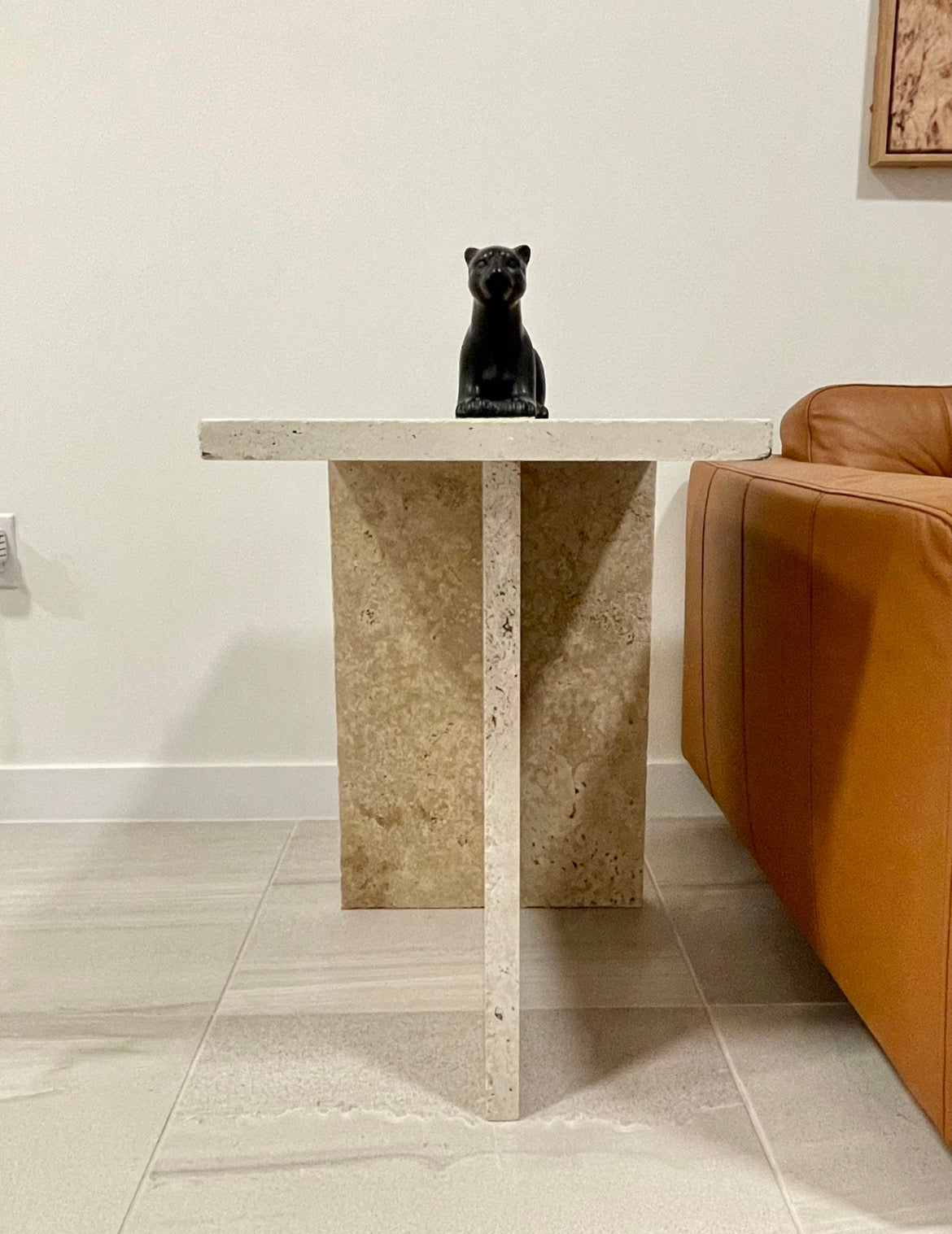 Alto TerraForma Travertine Side Table