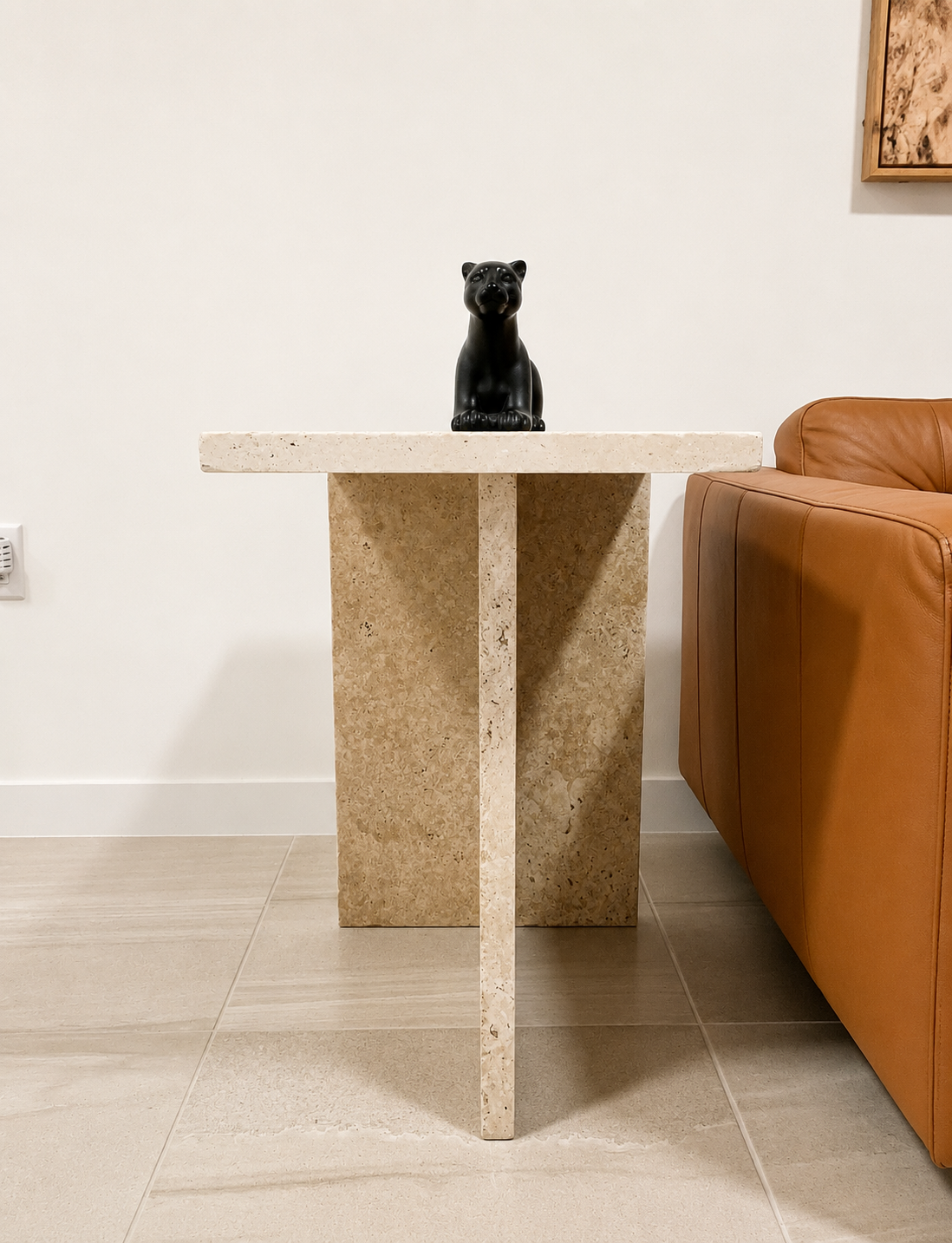 Travertine Side Table