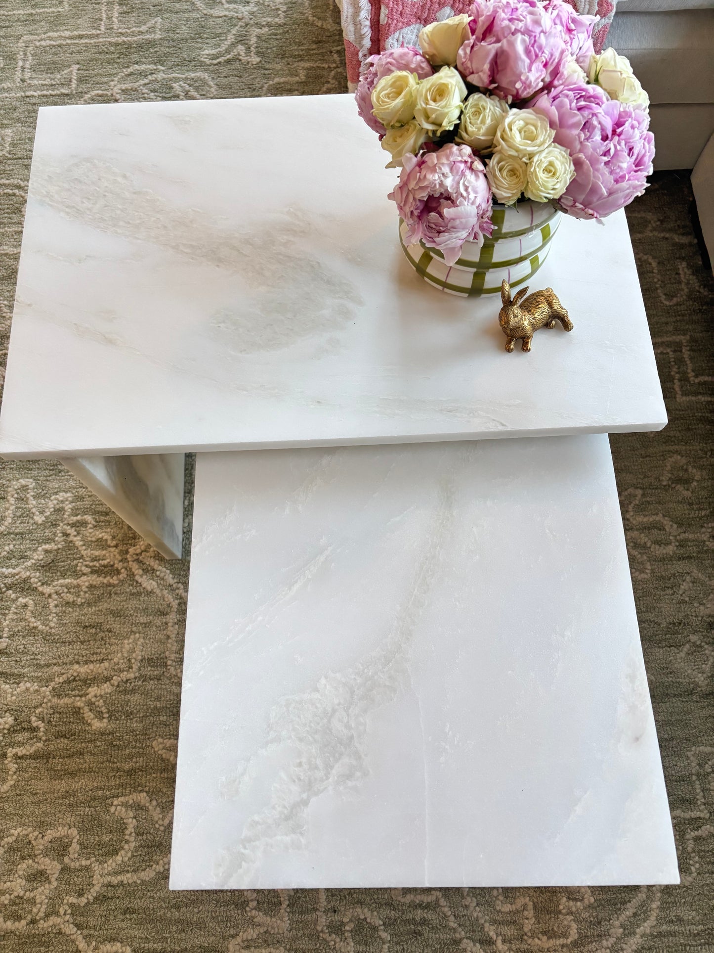 Celestara White Carrara Marble Coffee Table