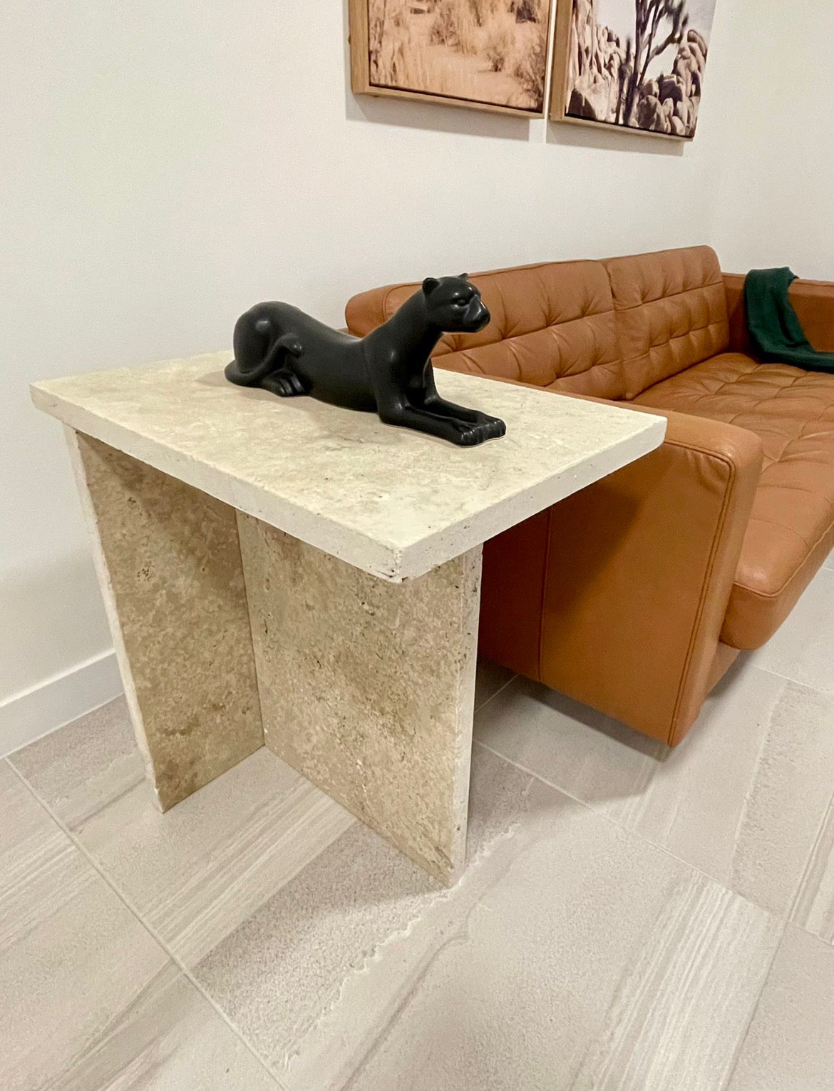 Alto TerraForma Travertine Side Table