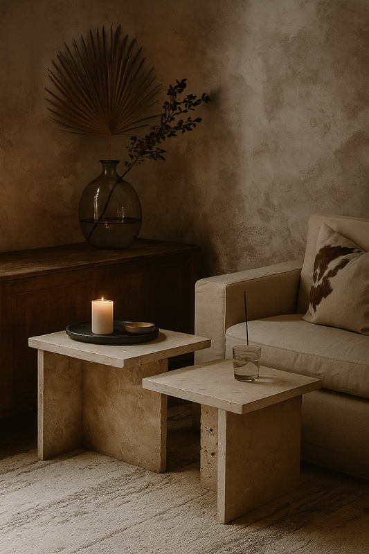 TerraForma Travertine Coffee Table