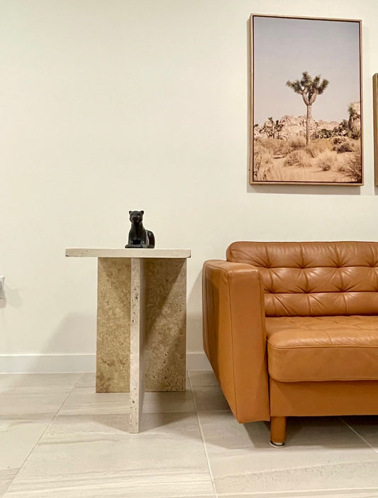 Alto TerraForma Travertine Side Table