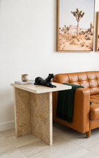 Travertine Side Table