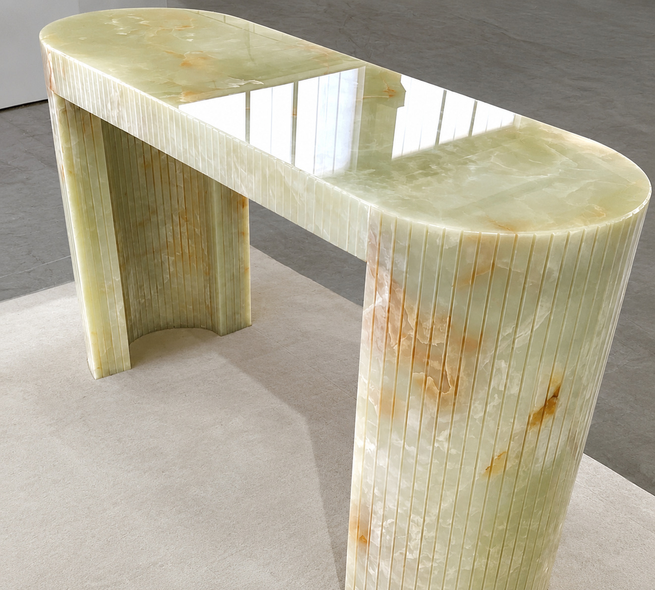 The Fluted Monolith – Grand Marble Console Table