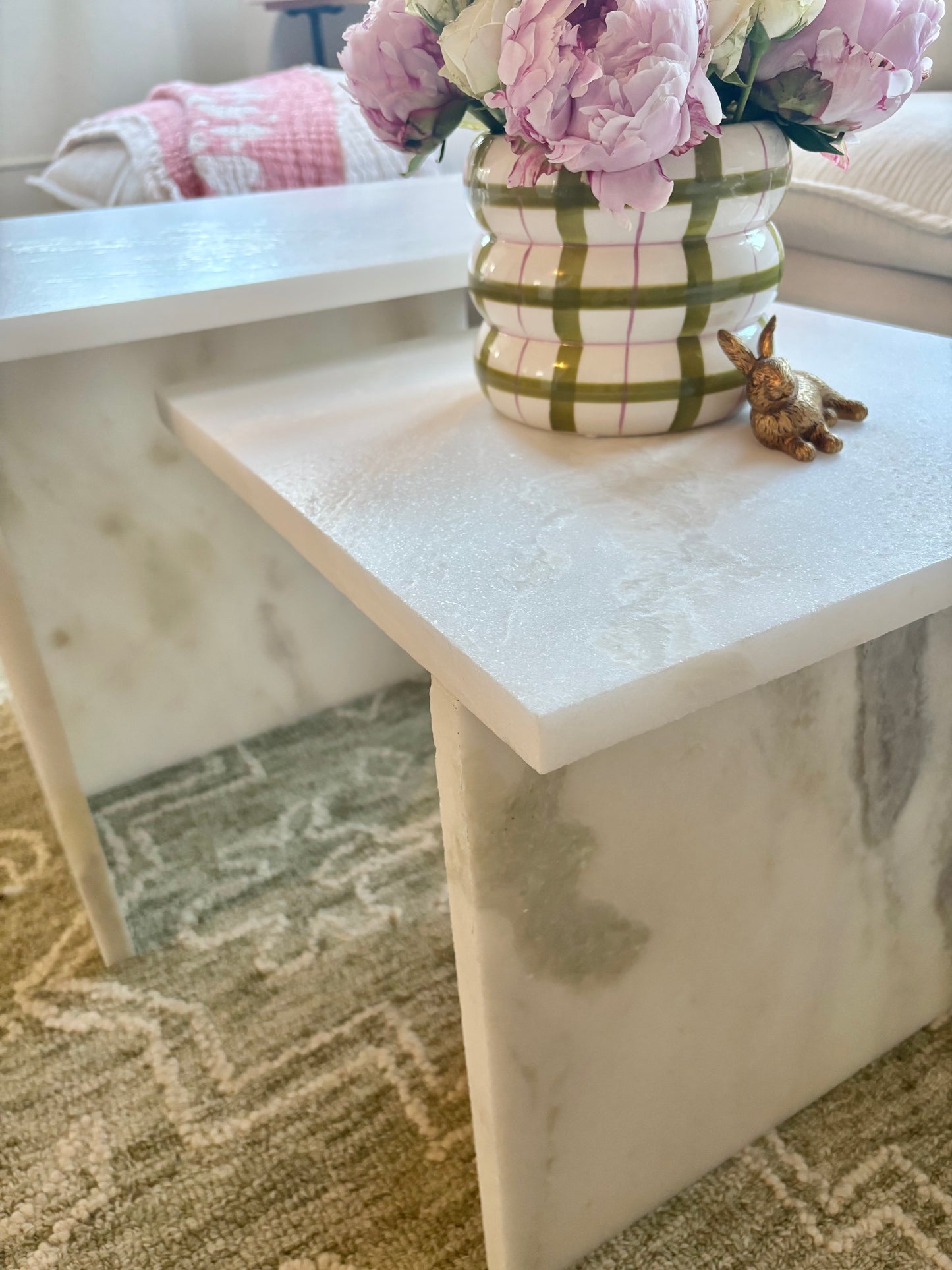 Celestara White Carrara Marble Coffee Table