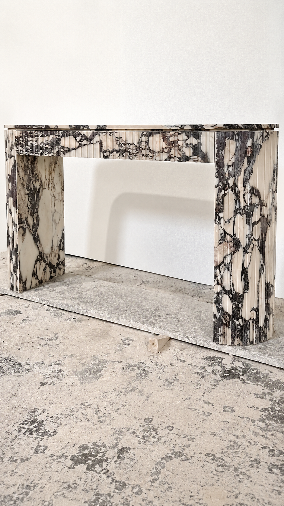 The Fluted Monolith – Grand Marble Console Table