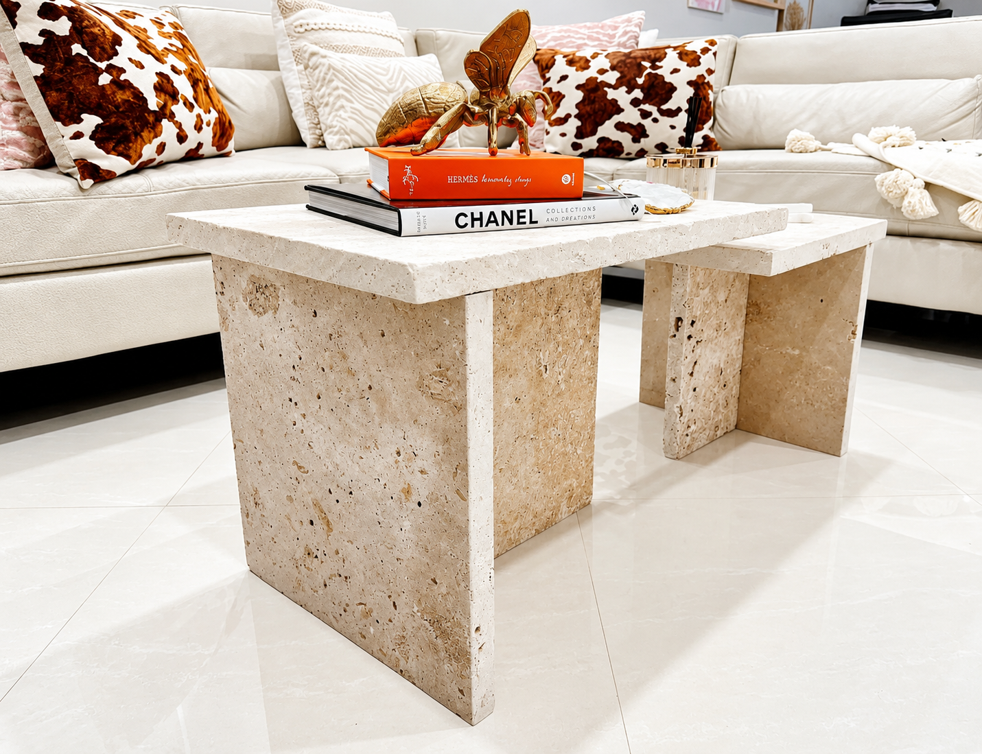 TerraForma Travertine Coffee Table