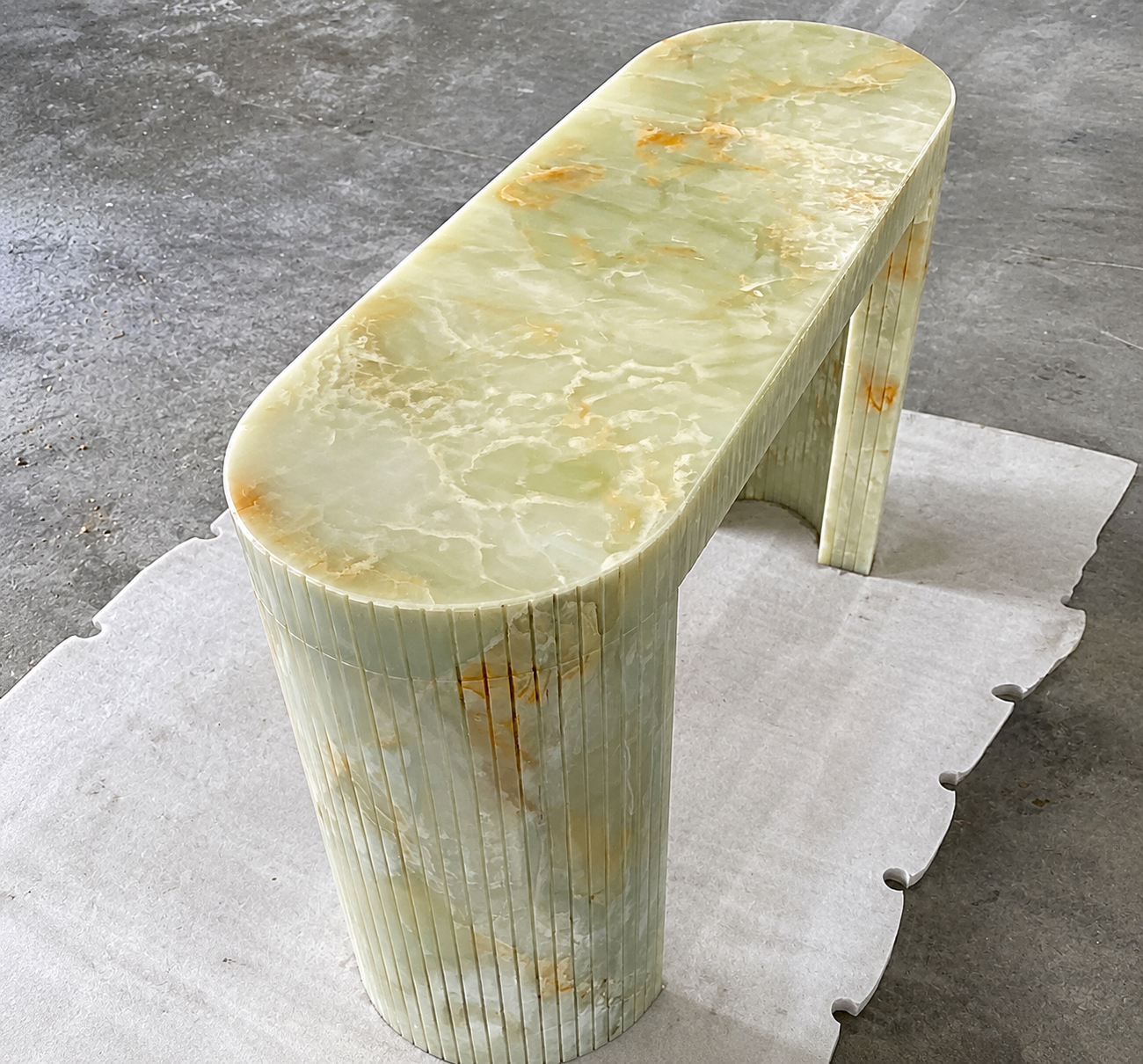 The Fluted Monolith – Grand Marble Console Table