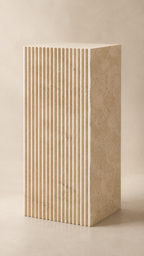Fluted Travertine Pedestal