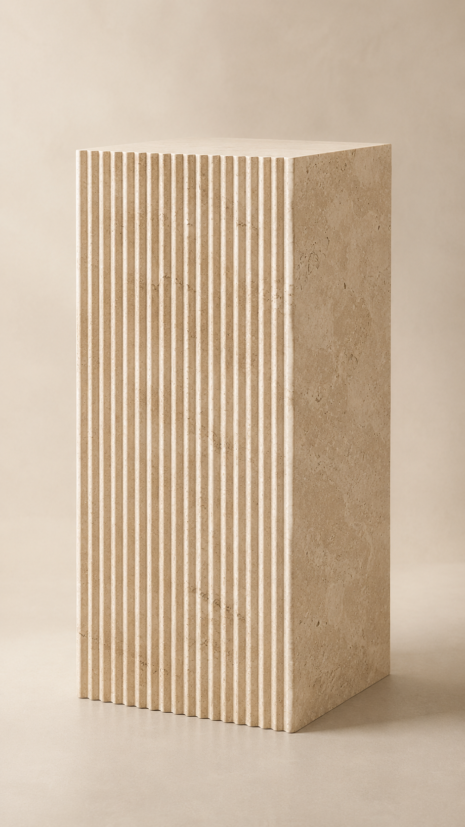 Fluted Travertine Pedestal