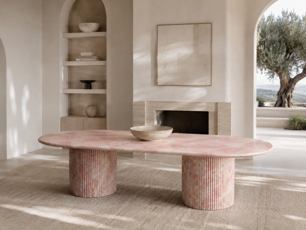 Montclair Dining Table — Pink Onyx