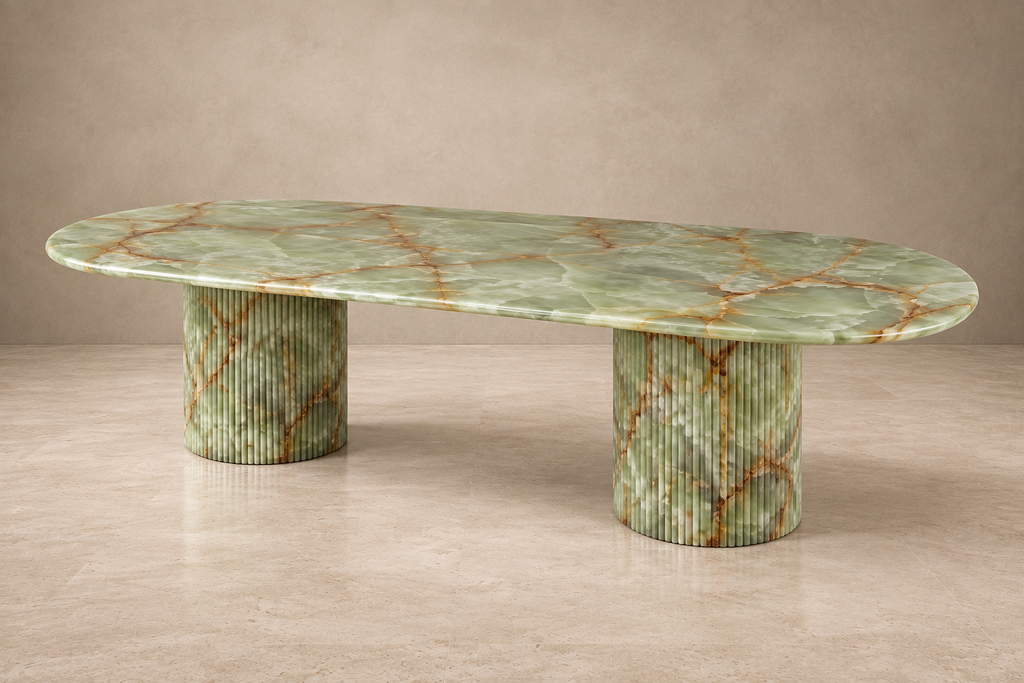 Montclair Dining Table — Green Onyx