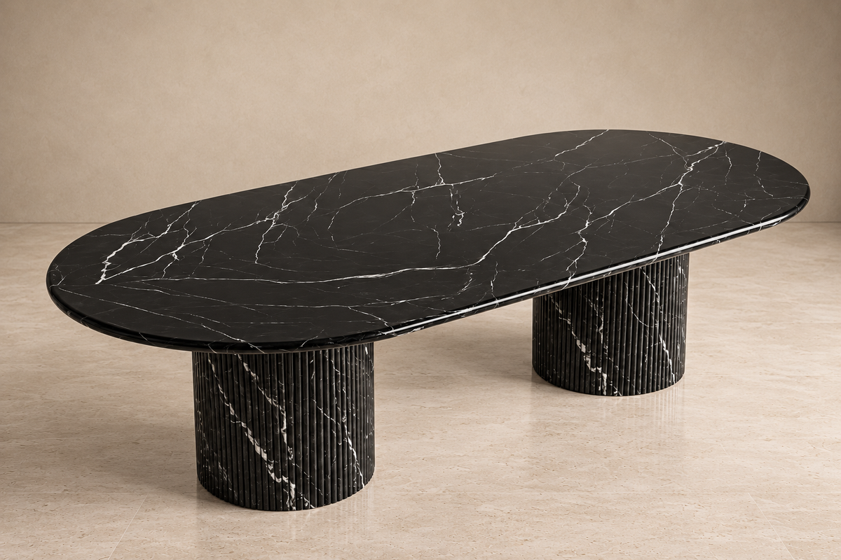 Montclair Dining Table — Nero Marquina