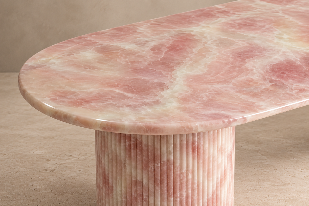 Montclair Dining Table — Pink Onyx