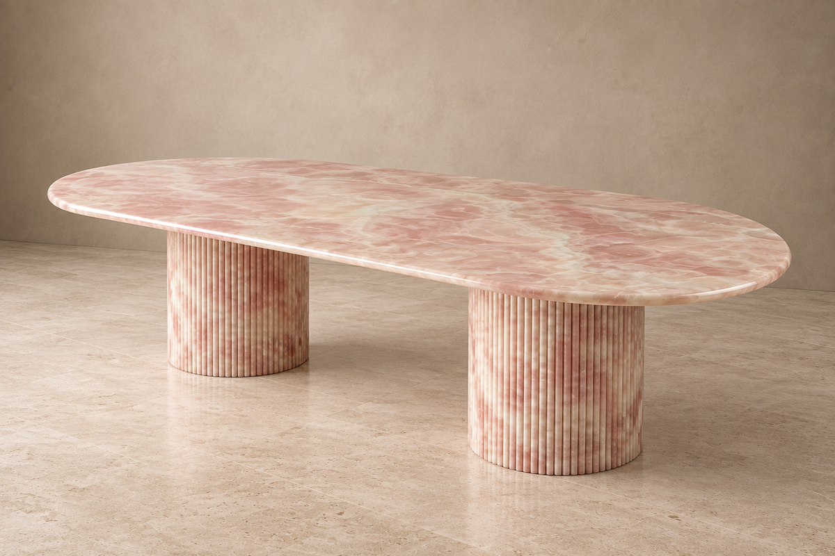 Montclair Dining Table — Pink Onyx