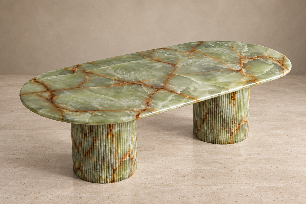 Montclair Dining Table — Green Onyx