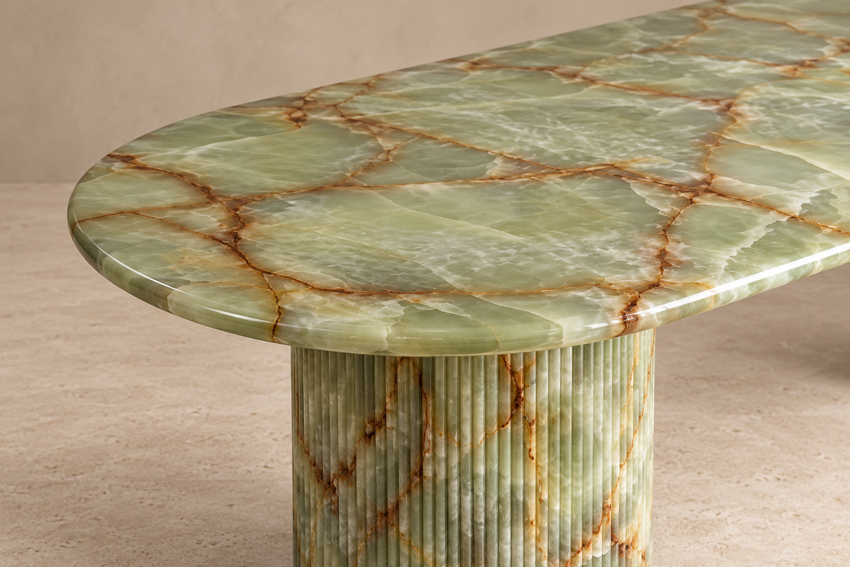 Montclair Dining Table — Green Onyx