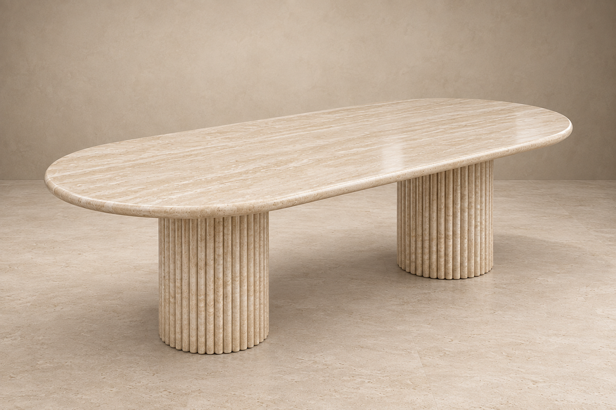 Montclair Dining Table — Travertine