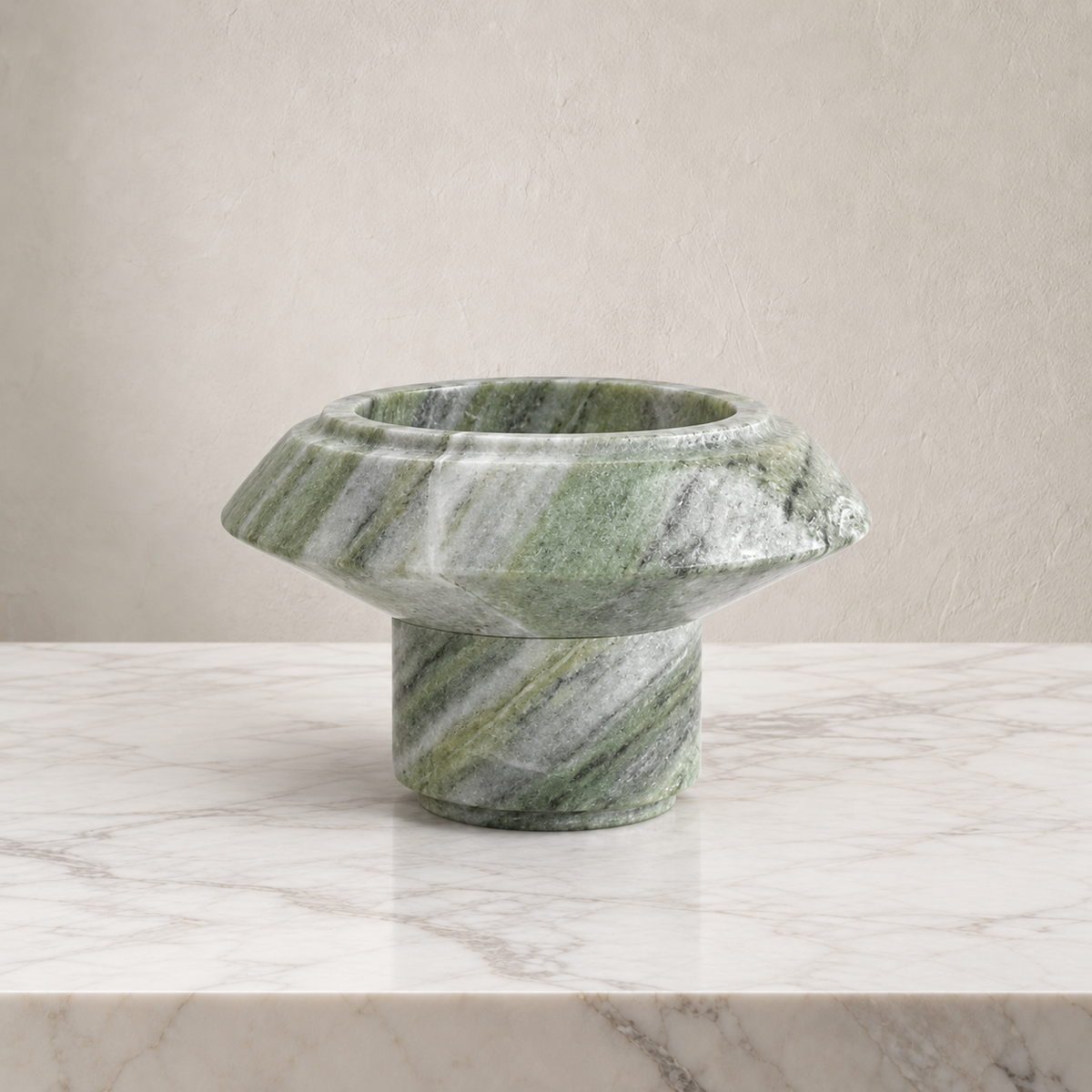 Maren Marble Pedestal Bowl — Jade