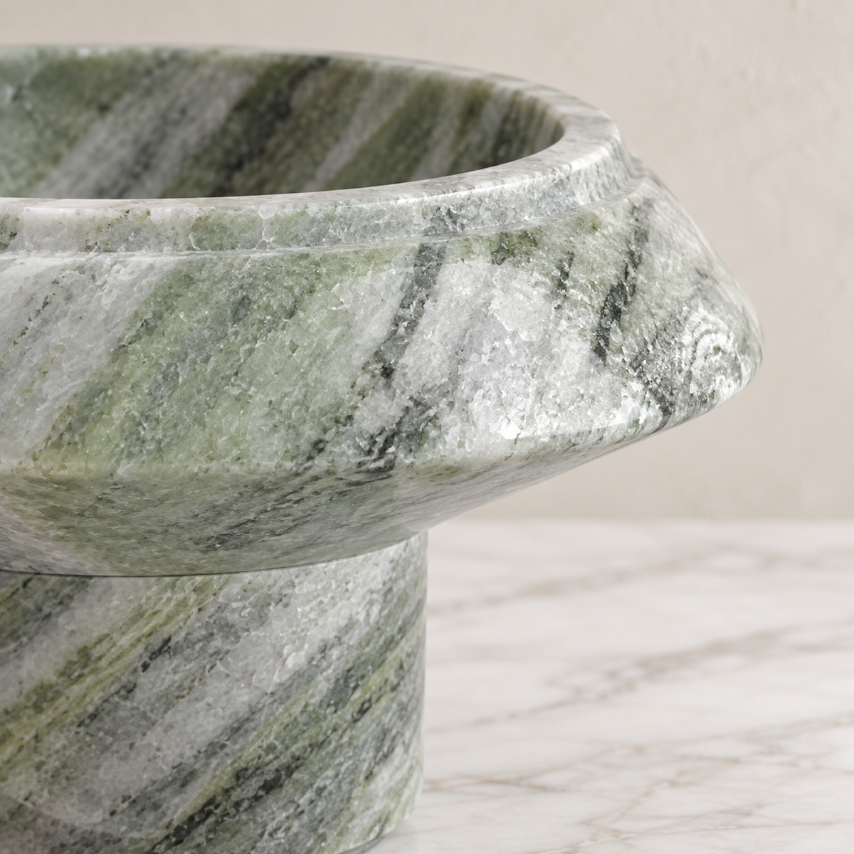 Maren Marble Pedestal Bowl — Jade