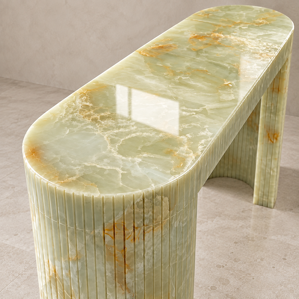 Alara Console — Green Onyx