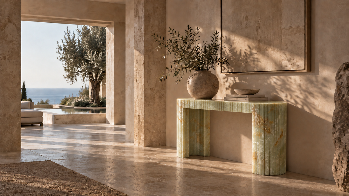 Alara Console — Green Onyx