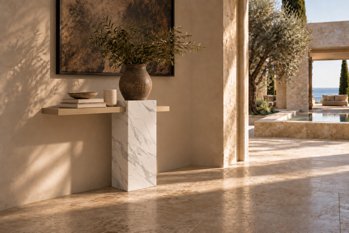 Montel Console — White Marble