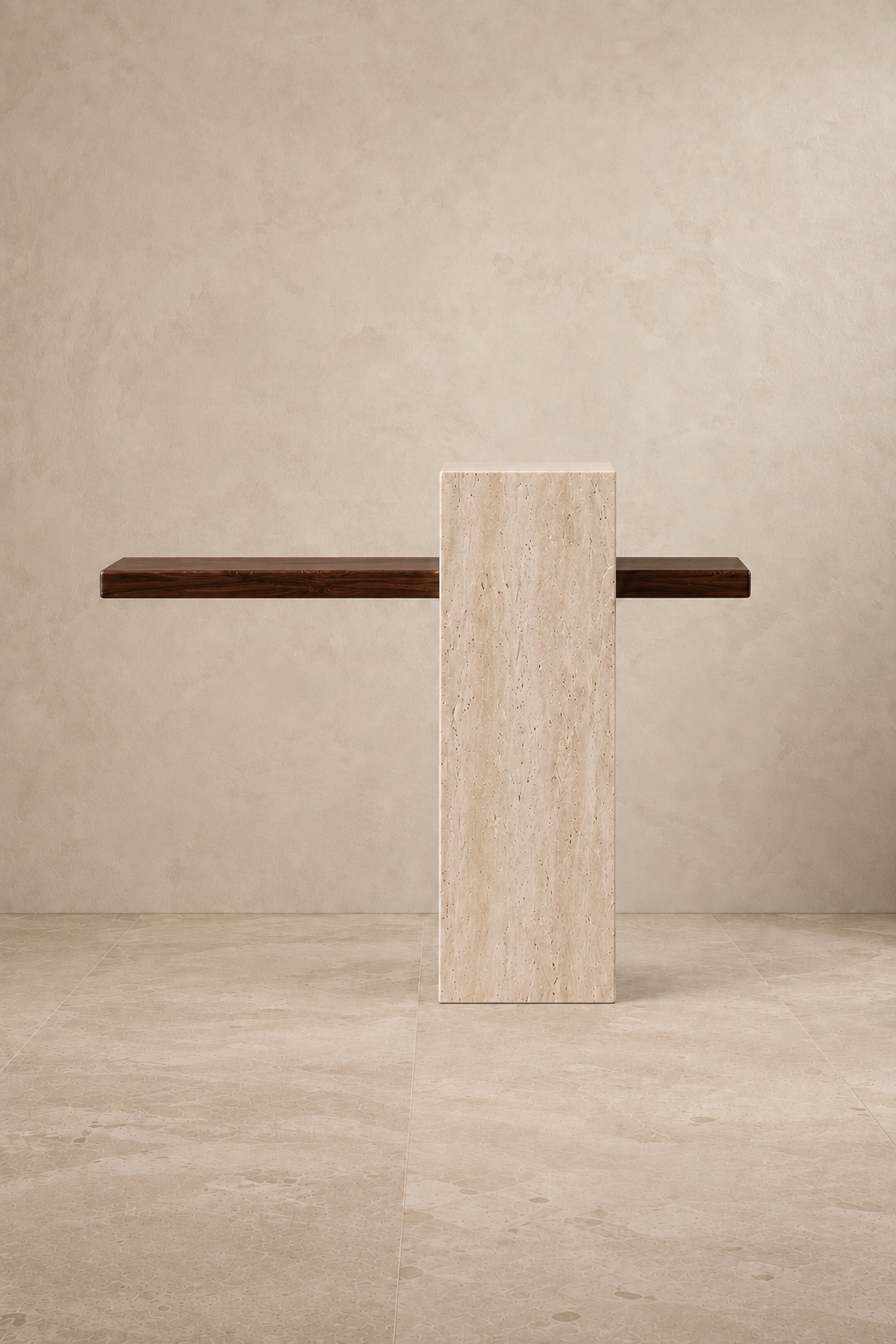 Montel Console — Cream Travertine