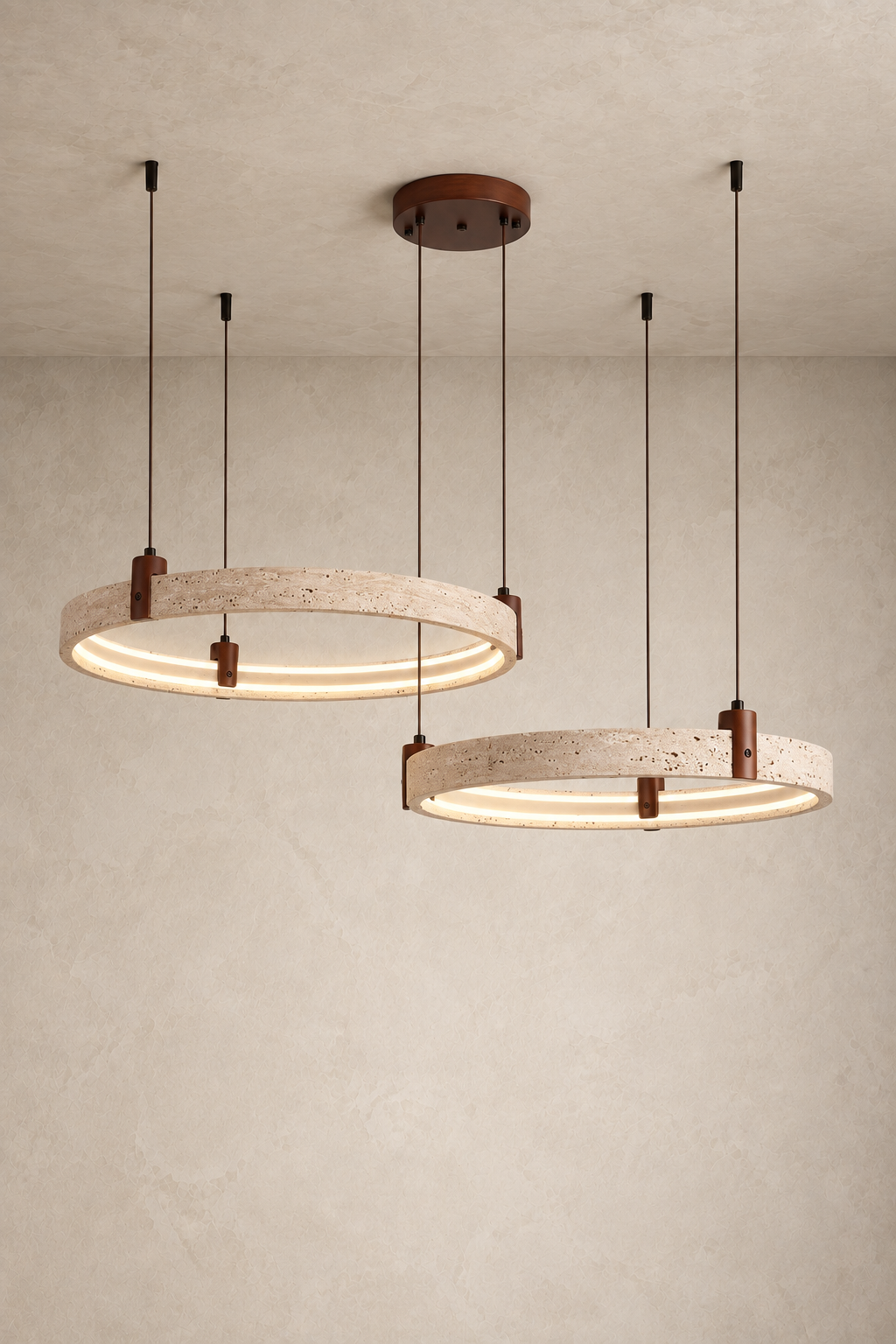 Aurelia Travertine Ring Chandelier