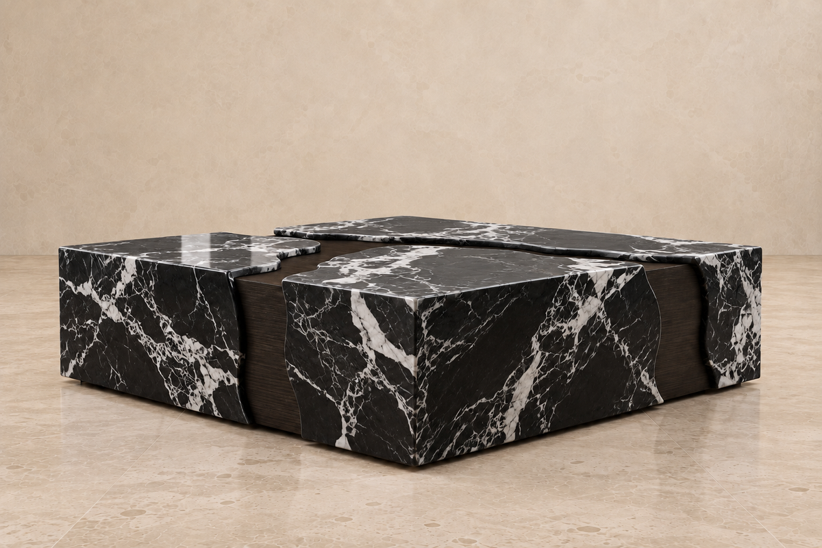 Marea Coffee Table — Natural Black Marble