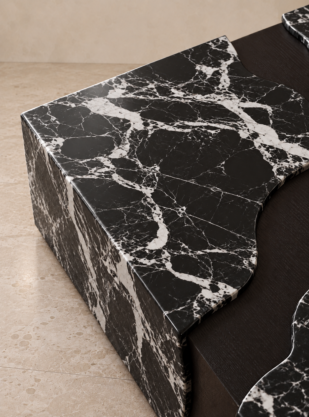 Marea Coffee Table — Natural Black Marble