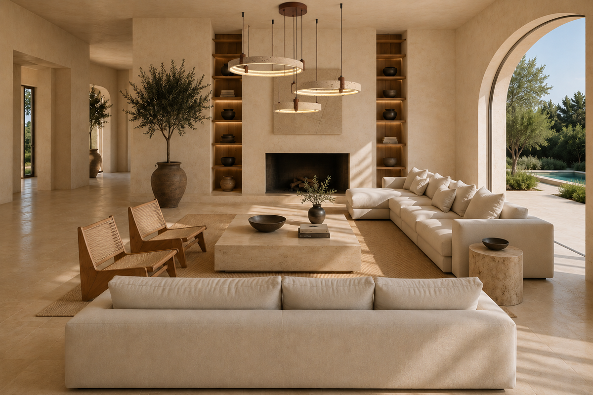 Aurelia Travertine Ring Chandelier