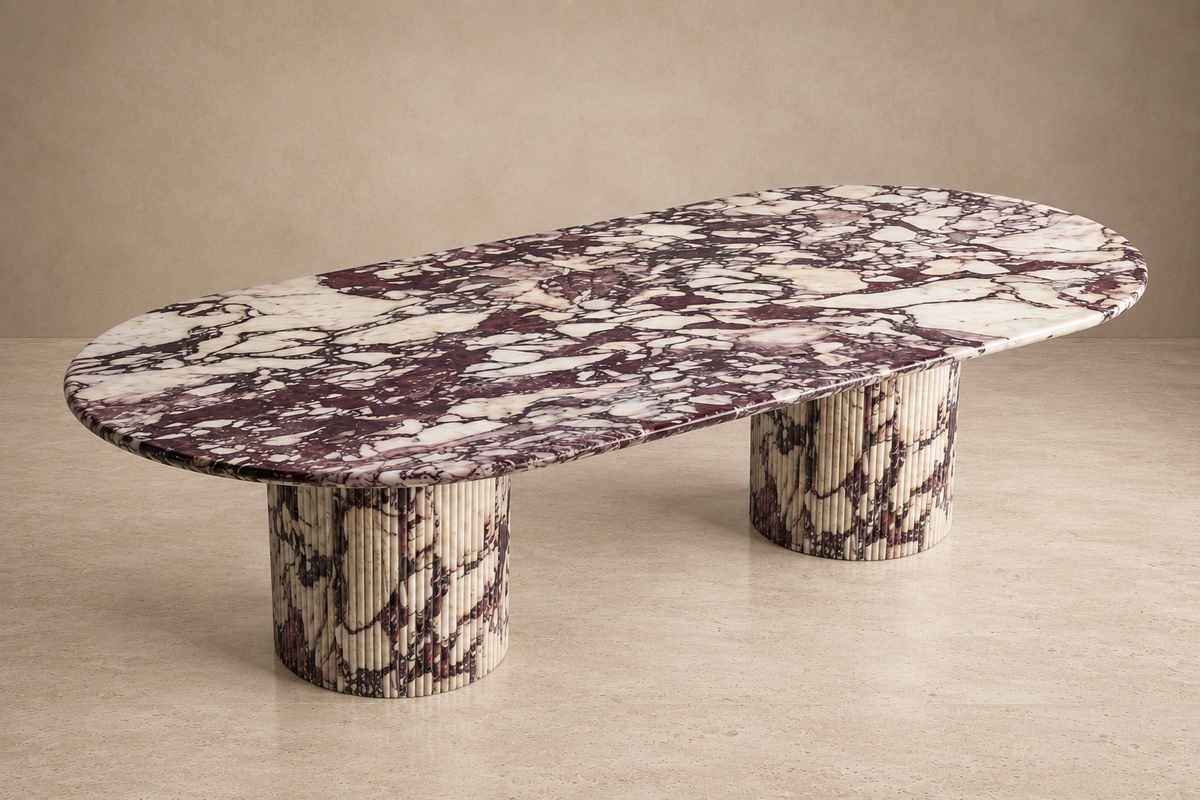 Montclair Dining Table — Calacatta Viola