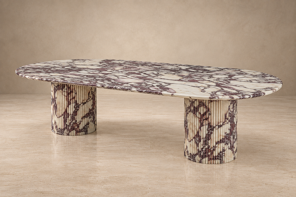 Montclair Dining Table — Calacatta Viola