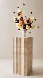 Fluted Travertine Pedestal