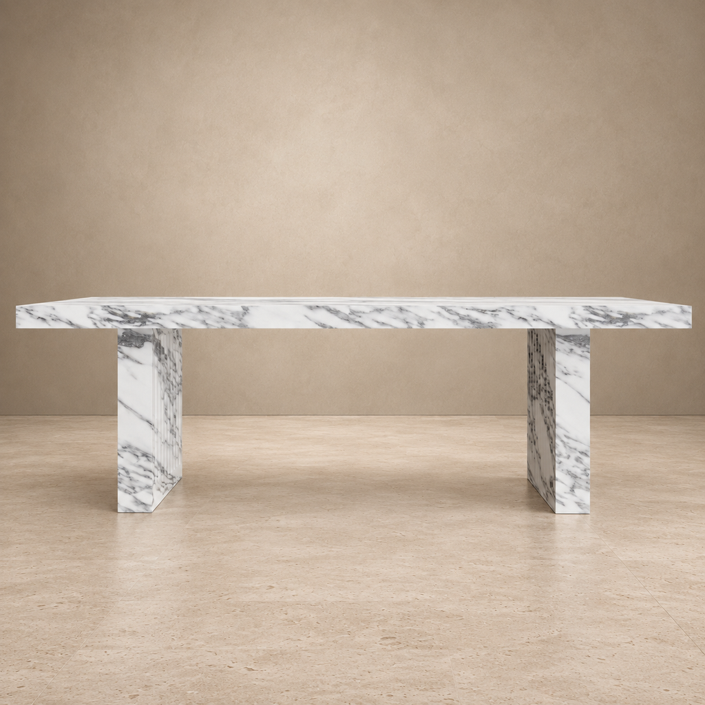 Ardelle Dining Table — White Calacatta
