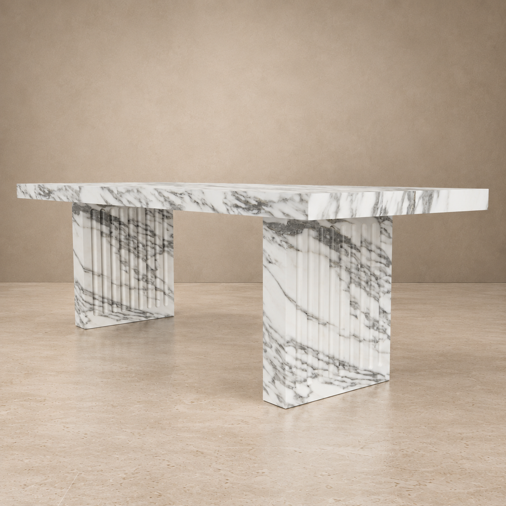 Ardelle Dining Table — White Calacatta