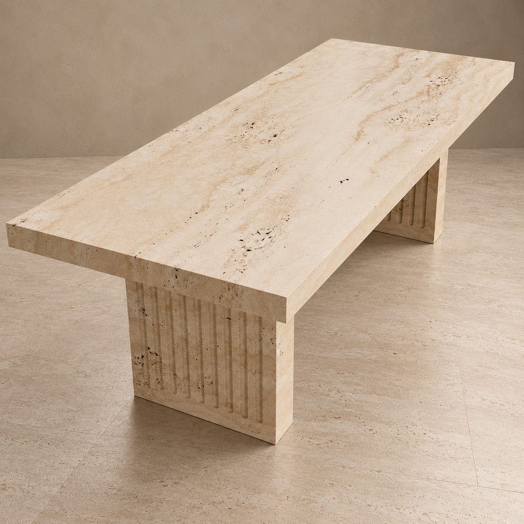 Ardelle Dining Table — Travertine