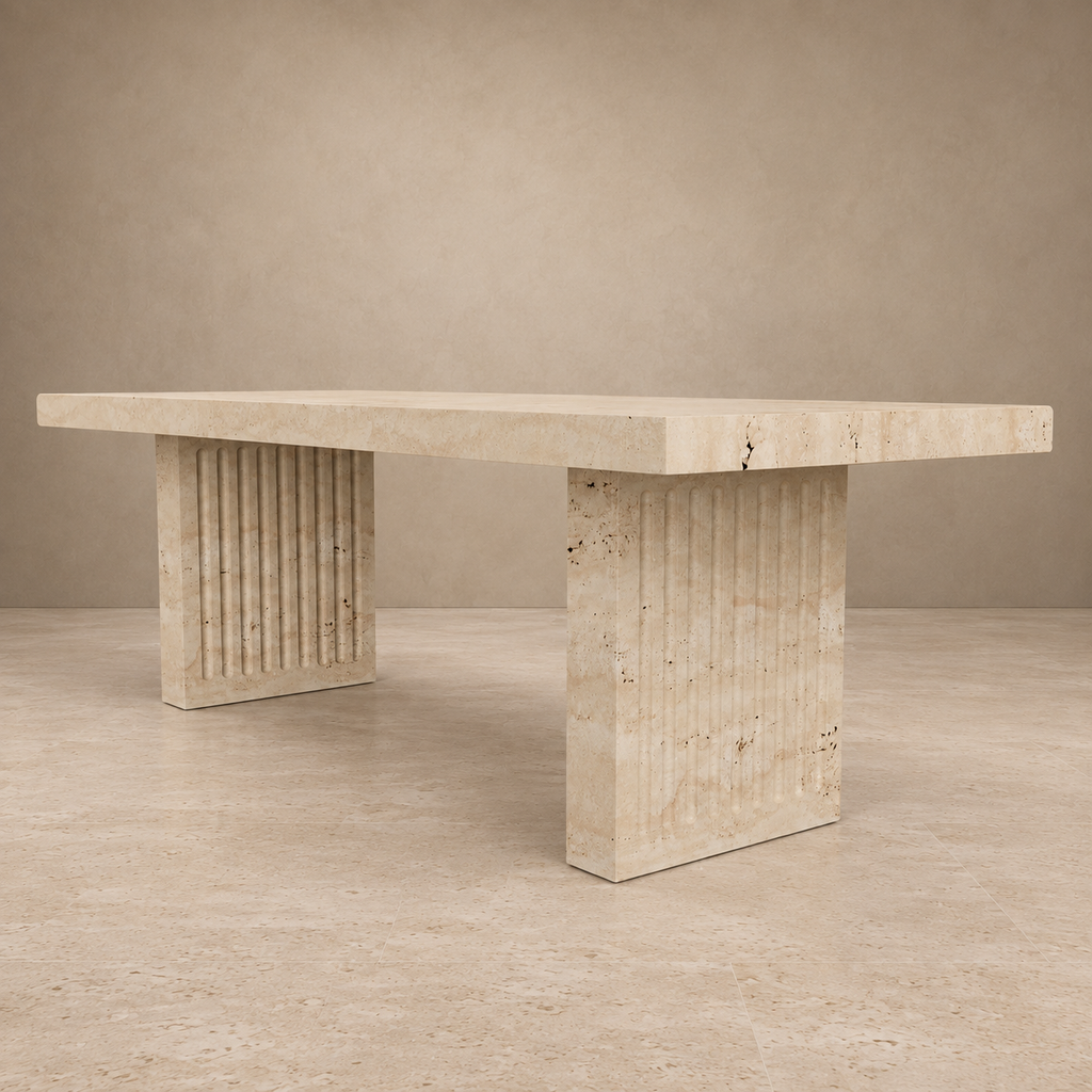 Ardelle Dining Table — Travertine
