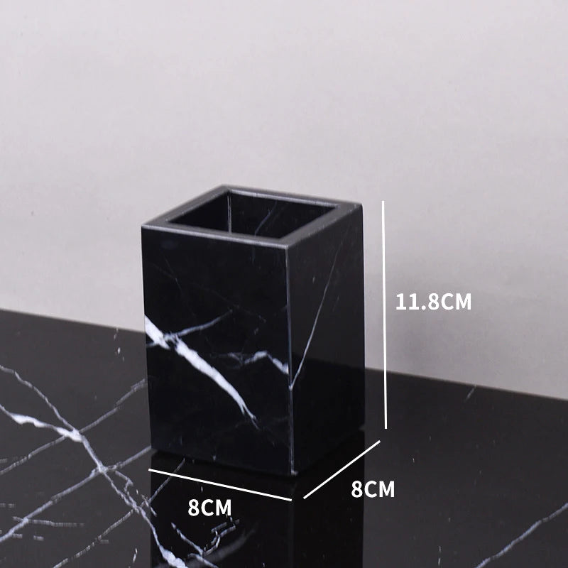 The Monolith Vanity Organizer – Hand-Carved Solid Marble