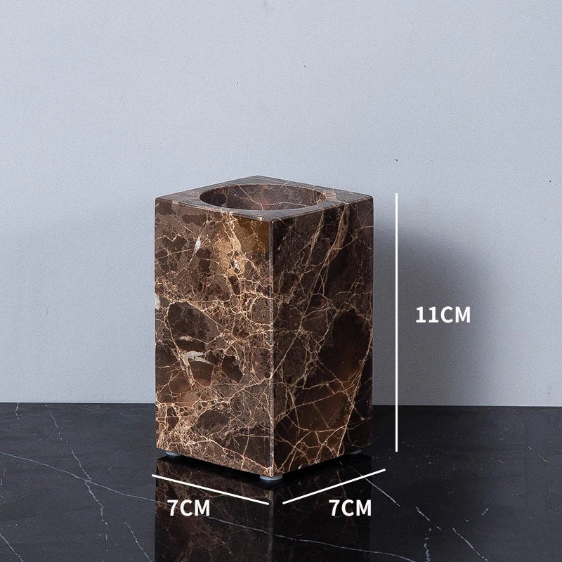 The Monolith Vanity Organizer – Hand-Carved Solid Marble