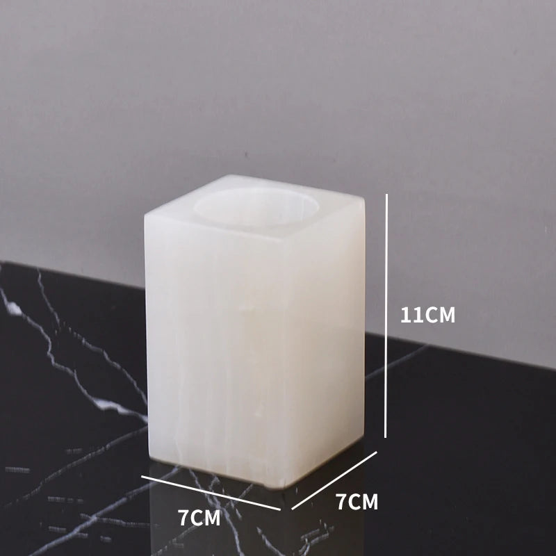 The Monolith Vanity Organizer – Hand-Carved Solid Marble