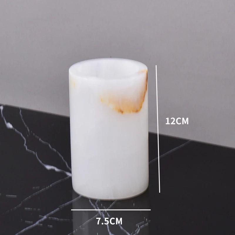 The Monolith Vanity Organizer – Hand-Carved Solid Marble