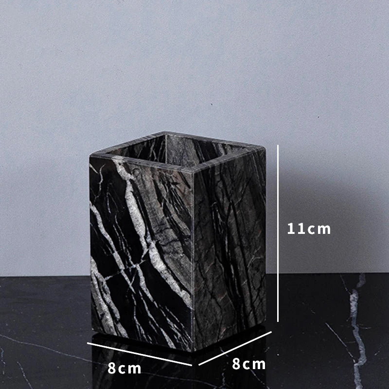 The Monolith Vanity Organizer – Hand-Carved Solid Marble