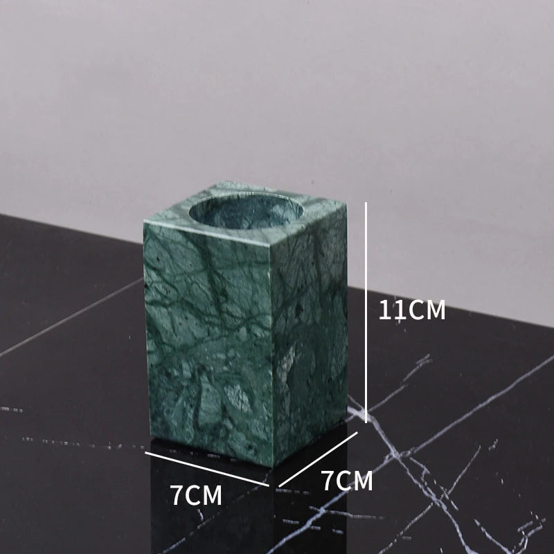 The Monolith Vanity Organizer – Hand-Carved Solid Marble