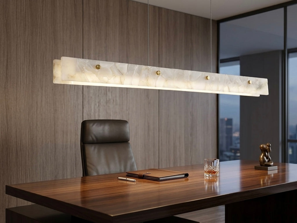 Alabaster Marble Linear Pendant Chandelier