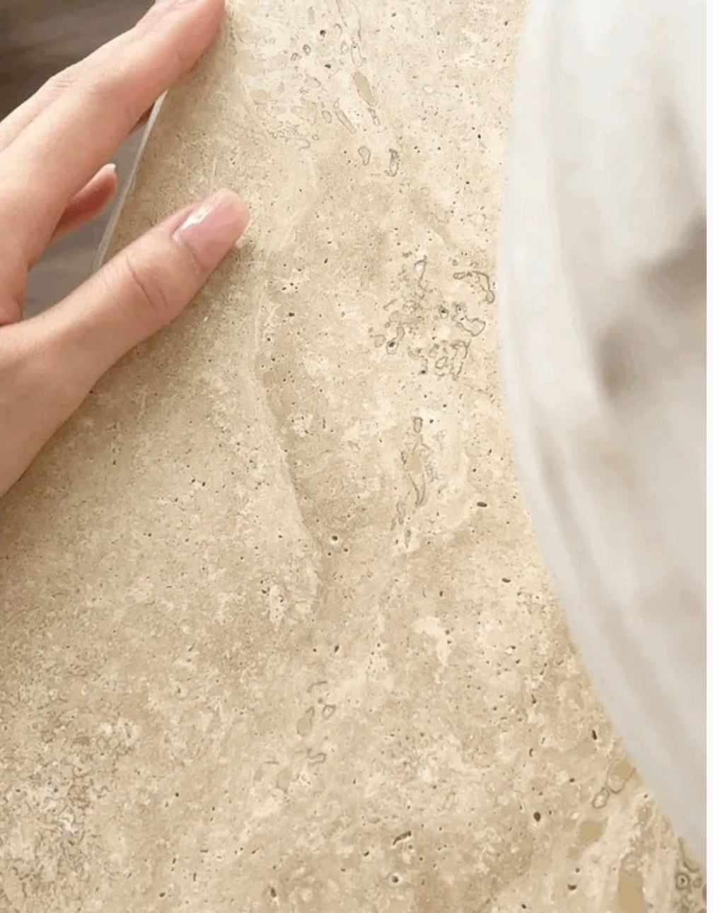 Fluted Travertine Pedestal