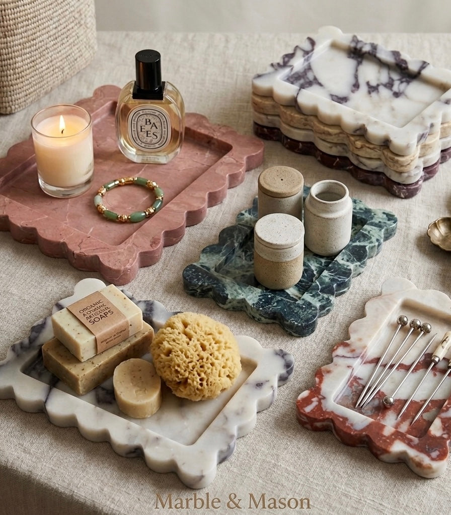 Scalloped Marble Tray