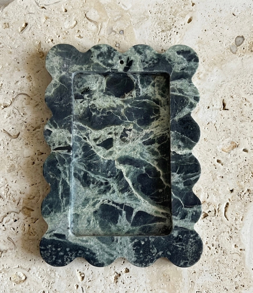 Scalloped Marble Tray
