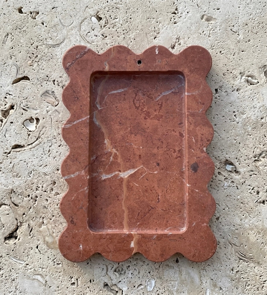Scalloped Marble Tray